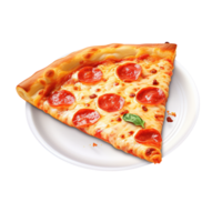 Delicious slice of cheesy pizza topped with tomatoes and fresh basil png