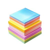 Colorful stack of sticky notes arranged neatly in a square formation png