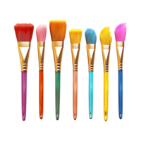Set of colorful brushes with vibrant bristless png
