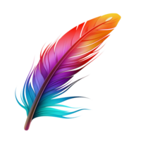 Vibrant feather featuring a smooth, silky texture png