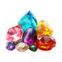 Sparkling gemstones displayed in various shapes and sizes png