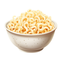 Bowl of dry instant noodles with a curly, wavy texture png