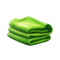 Soft, neatly folded piece of vibrant green fabric with smooth foldses png