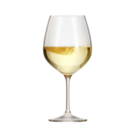 Glass of chilled white wine glowing with golden hues png