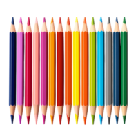 Set of colorful sharpened pencils neatly aligned in a row png