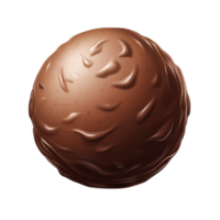 Smooth round chocolate truffle decorated with delicate swirls png