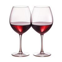 Two elegant wine glasses filled with rich red wine png