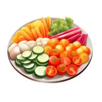 Healthy vegetable salad with cucumbers, tomatoes, and carrots png