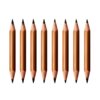 Neatly arranged wooden pencils with sharpened graphite tips facing upward png