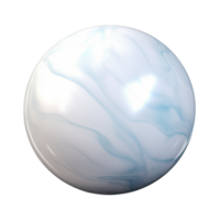 Smooth marble sphere with a white and gray pattern reflecting soft light png