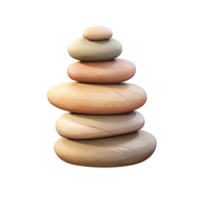 Balanced stack of smooth oval stones arranged in descending size order png