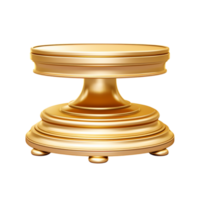 Golden pedestal with a polished surface and sturdy square base png