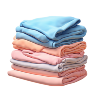 Stack of neatly folded colorful clothes arranged in tidy layers png