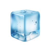 Melting ice cube with a glossy and chilled look png