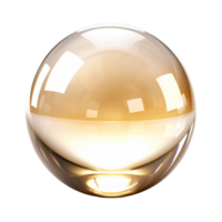 Shiny glass sphere reflecting light with a glowing effect png