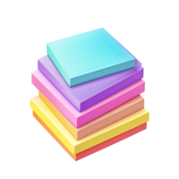 Colorful stack of sticky notes arranged neatly in a compact square png
