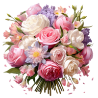 Beautiful bouquet of colorful and fragrant flowers png