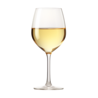 Glass of chilled white wine glowing with hues png