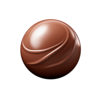 Smooth round chocolate truffle swirled with delicate designs png