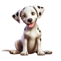 Happy Dalmatian puppy beaming with a playful grin png