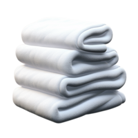 Neatly folded white towels stacked with precision png