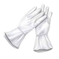 Pair of elegant white gloves with smooth silky texture png