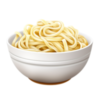 A bowl of spaghetti is shown on a black background png