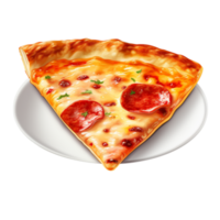 Slice of tasty pizza with melted cheese and assorted toppings png