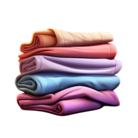 Stack of neatly folded colorful clothes organized in clean layers png