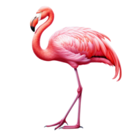 Pink flamingo standing on one leg png