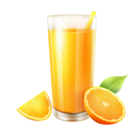 Chilled orange juice served in a glass with a citrus slice png