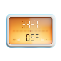 Modern digital clock with a clear display framed in sleek black png
