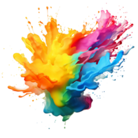 Vibrant splash of colorful paint with a dynamic artistic effect png