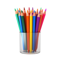 Set of colorful sharpened pencils neatly in a row png