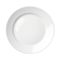 Plain white ceramic plate featuring a smooth and clean surface png