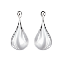 Elegant silver earrings adorned with sparkling teardrop-shaped gems png