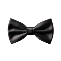 Sleek black bow tie featuring a smooth satin finish, perfectly arranged png