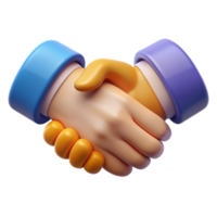 3D Render of a Friendly Handshake Representing Partnership png
