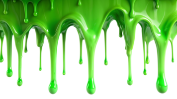 Bright Green Slime Dripping Downwards on Black Background Viscous Gooey Substance Texture png