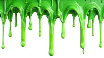 Green Slime Dripping Downward on Black Background Viscous Gooey Liquid Texture png
