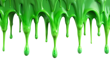 Bright Green Slime Dripping Downwards on Black Background Multiple Streams of Gooey Substance png