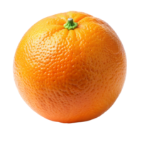 A Single Ripe Orange Fruit with Visible Texture and Green Stem png