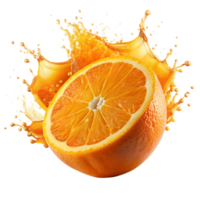 A Splashing Orange Half with Juice in Motion A Vibrant Citrus Burst png