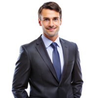 Portrait of a successful and confident businessman in a pinstripe suit png