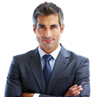 Portrait of a Confident Successful Businessman in a Pinstripe Suit png