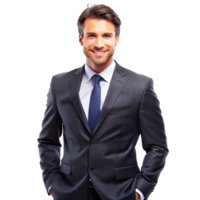 Portrait of a Confident and Successful Businessman in a Stylish Pinstripe Suit png