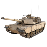 A Detailed View of an M1A2 Abrams Main Battle Tank in Desert Camouflage png