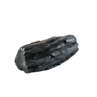 A CloseUp View of a Single Piece of Black Charcoal Against a Black Background png