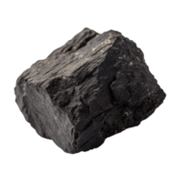 A CloseUp View of a Single Piece of Black Charcoal Isolated on a Black Background png