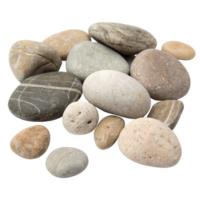 A Collection of Smooth River Rocks in Various Sizes and Colors png